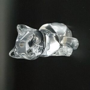 Princess House 24% Lead Crystal Cat Figurine / Paparweight 3.5"